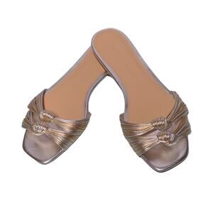 Veronica Beard Gemma Slides in Silver - Size 7M - NWOB